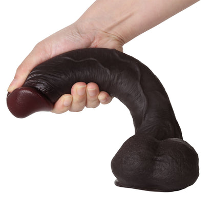 Knight 10 inch Real Feel Ball Super Realistic Glan Black Dildo