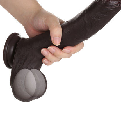 Knight 10 inch Real Feel Ball Super Realistic Glan Black Dildo