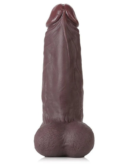 Max 8.3" x 2.2" Black Suction Cup Girthy Dildo With Moving Balls - RealCocks
