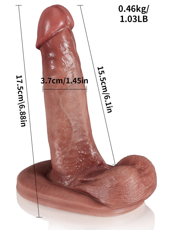 Tom 6.8” x 1.4” Small Dildo Most Realistic Feeling Dildo With Foreskin & Balls - RealCocks