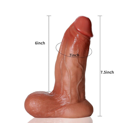[BestSeller] Realcocks Vincent 7.5in Realistic Black Vibrating Dildo With Lifelike Balls - RealCocks