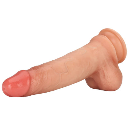 Realcocks Báller 7.9in Sliding Foreskin Black Dildo Lifelike Flexible Real Balls Realistic Dildo - RealCocks